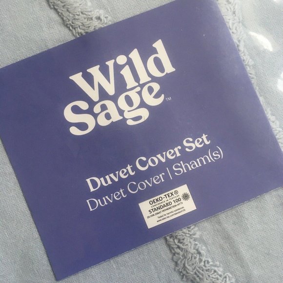 new BLUE FOG Wild Sage™ 68"x90" Corinna 2-piece Cotton TWIN XL Dorm Duvet Cover - Picture 2 of 7